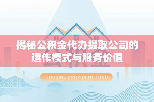 嘉义揭秘公积金代办提取公司的运作模式与服务价值