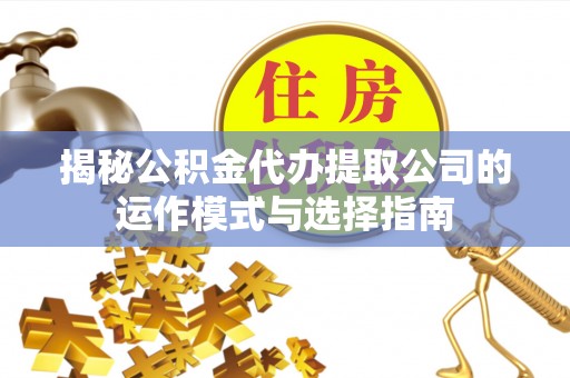 嘉义揭秘公积金代办提取公司的运作模式与选择指南